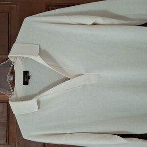 Quince Mongolian Cashmere Polo Sweater Women's Cream 100%